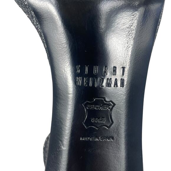 Stuart Weitzman Nudistcurve Lurex Glitter 75mm Sandals Black Gray Size 7M - Picture 11 of 14